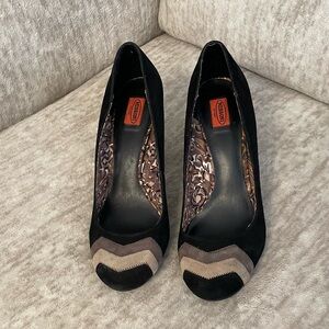 Missoni for Target Barkwood Suede Zig-zag Chevron Heels, size 8 1/2